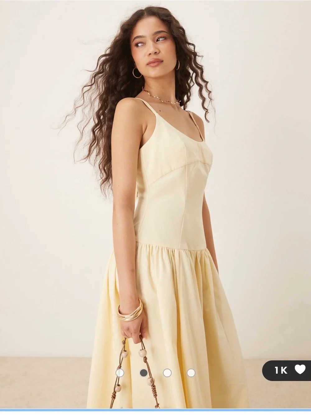 ASOS DESIGN premium strappy seam detail dropped waist midi dress 6 - Picture 2 of 3